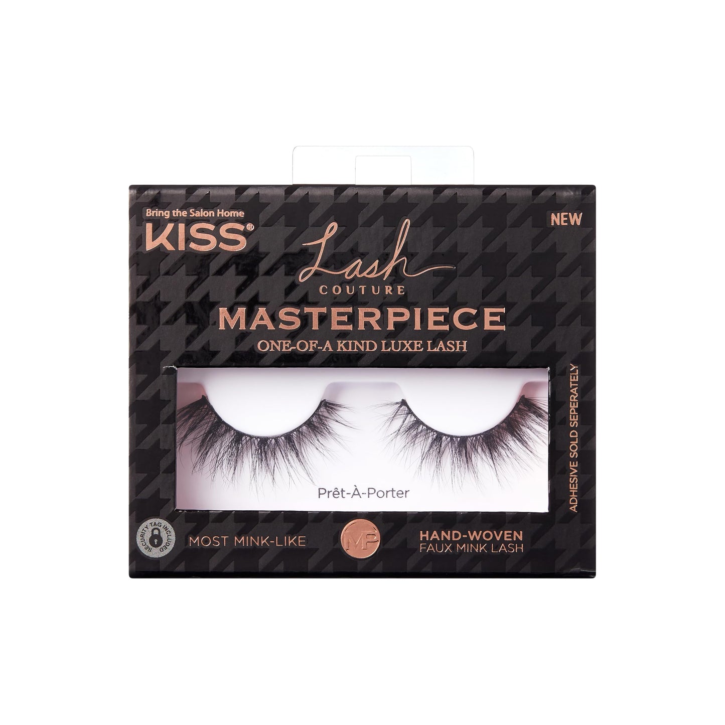 KISS Lash Couture Masterpiece Hand-Woven Faux Mink False Eyelashes, Style ‘Prêt-À-Porter’, 12mm, Easy to Apply, Reusable, Vegan, Cruelty Free, 1 Pair