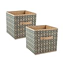 DII Non Woven Polyester Ikat Storage Bin, 11x11x11 (2), Green