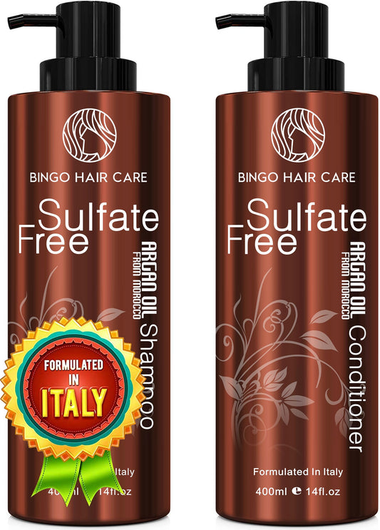 Moroccan Argan Oil Shampoo and Conditioner Set - Sulfate Free, Anti Frizz Hydrating Care for Women - Deep Moisturizing Treatment for Color, Keratin Beauty and Personal Care BINGO HAIR CARE Default Title