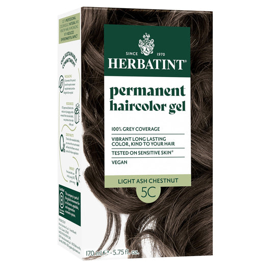 Herbatint Permanent Hair Dye For Women - 5C Light Ash Chestnut - For Up To 100% Gray Coverage of Resistant Gray Hair - Ammonia-Free, Alcohol-Free Beauty & Personal Care Herbatint