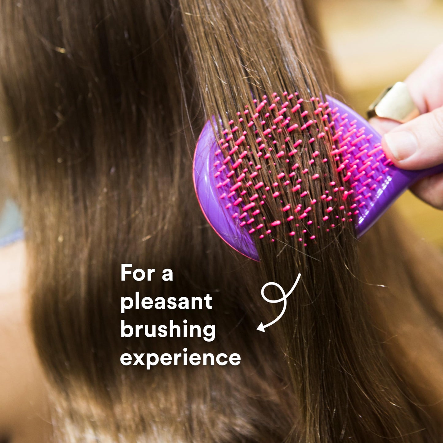 Michel Mercier The Girlie Detangle Brush - Painless Detangling Brush - Easy Grip Hair Brush Design - Thick and Curly Hair - Pink-Purple - 1 pc