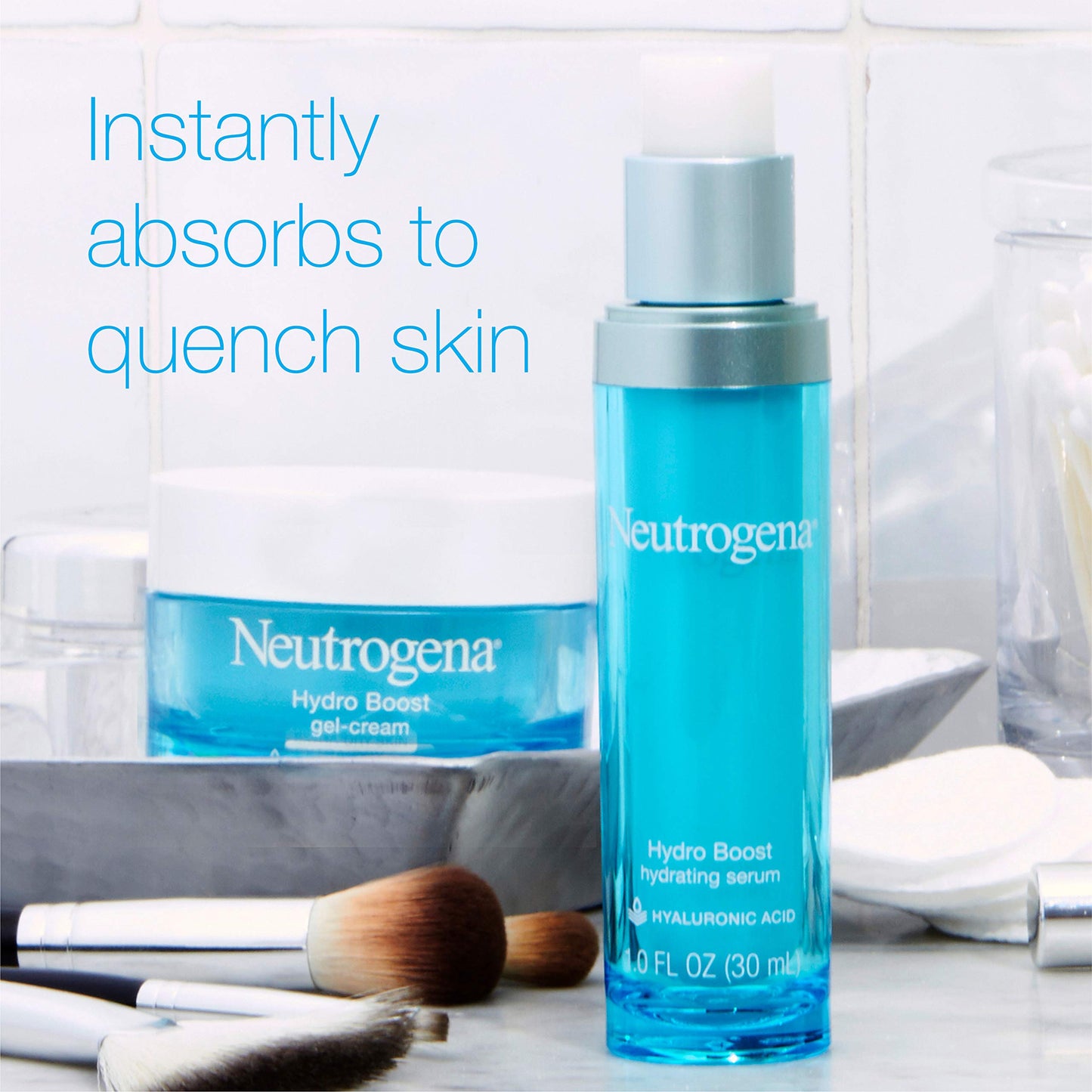 Neutrogena Hydro Boost Hydrating Hyaluronic Acid Serum, Oil-Free and Non-Comedogenic Face Serum Formula for Glowing Complexion, Oil-Free