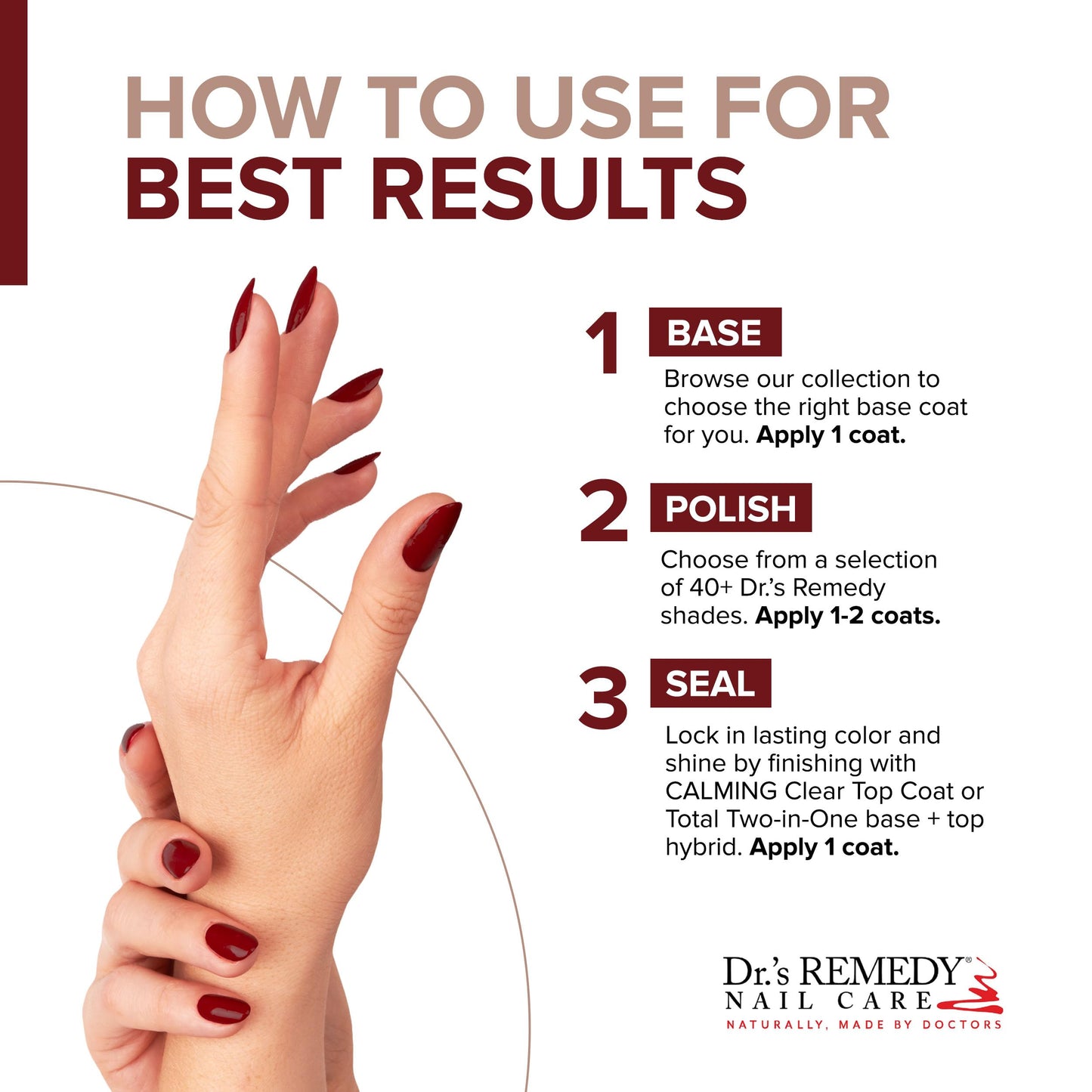 Dr’s Remedy Enriched Nail Polish: Non Toxic, All Natural, and Organic - Doctor Formulated: Strengthens, Restores, Heals, and Protects '24-Free'
