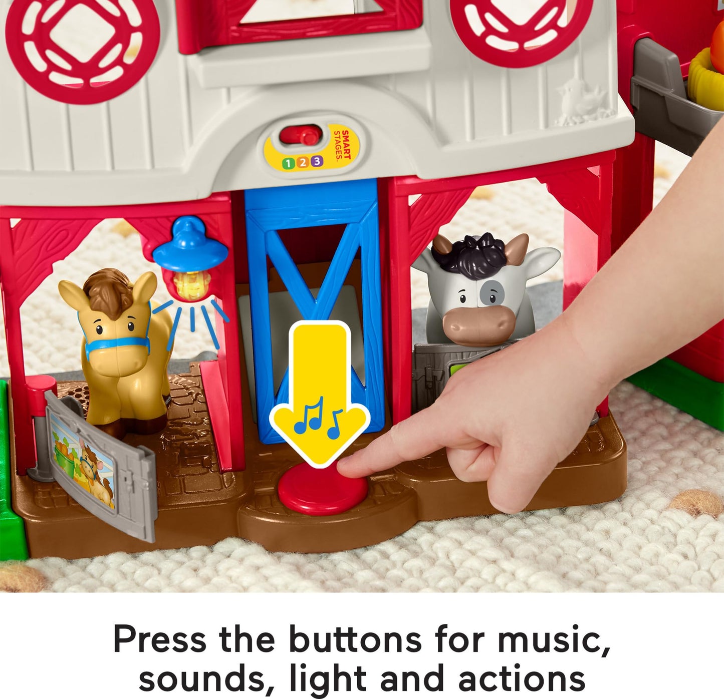 Fisher-Price Little People Toddler Learning Toy Caring for Animals Farm Playset with Smart Stages for Pretend Play Kids Ages 1+ Years