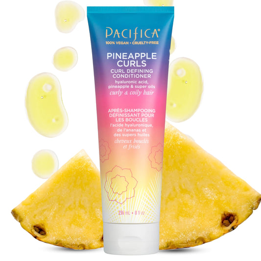 Pacifica Beauty, Pineapple Curls Defining Natural Conditioner, For Curly, Coily and Textured Hair Types, Pineapple Scent, Sulfate Free and Silicone