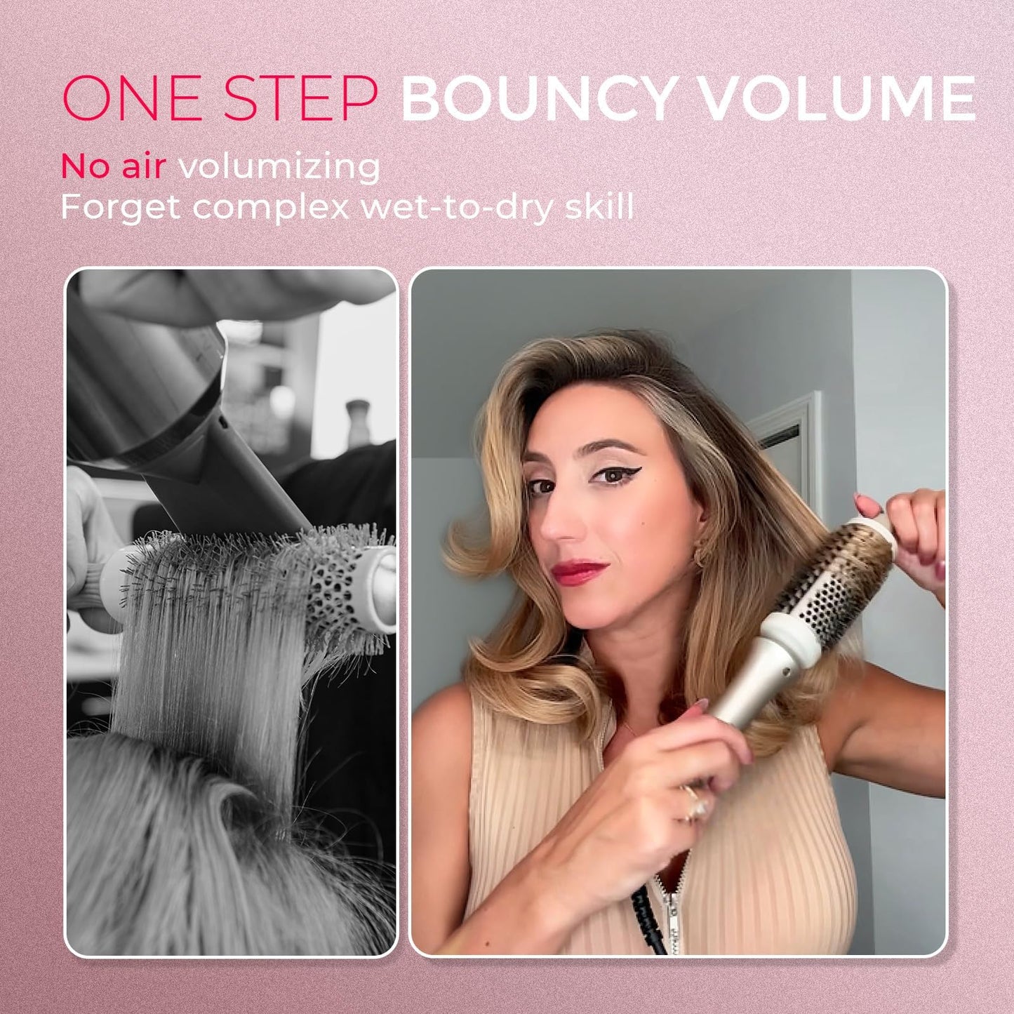 TYMO 2.0 Thermal Brush Curling Brush - STYLUX 1.7" Blowout Volumizer with Flexi-Fit for Hair Straightening, Heated Round Styler Tool, Hair Beauty and Personal Care TYMO