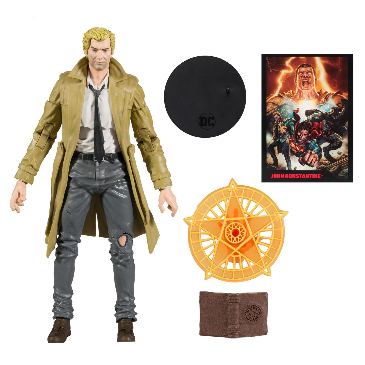 McFarlane Toys - DC Direct 7IN Figure with Comic - Black ADAM WV1 - John Constantine, Multicolor