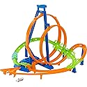 Hot Wheels Toy Car Track Set Action Epic Crash Dash with 1:64 Scale Vehicle & 5 Action Zones, Powered by Motorized Booster