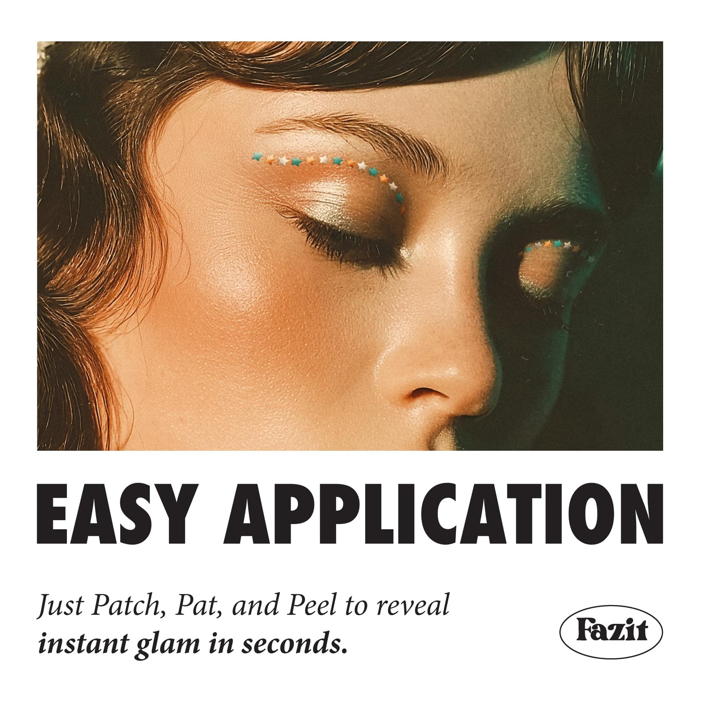 Fazit Makeup Patches - Show Stopping Wing Eyes - Glow Up Make-Up Patches - Cute Glitter Makeup Accessories For Women - Cosmetic Glitter For Face