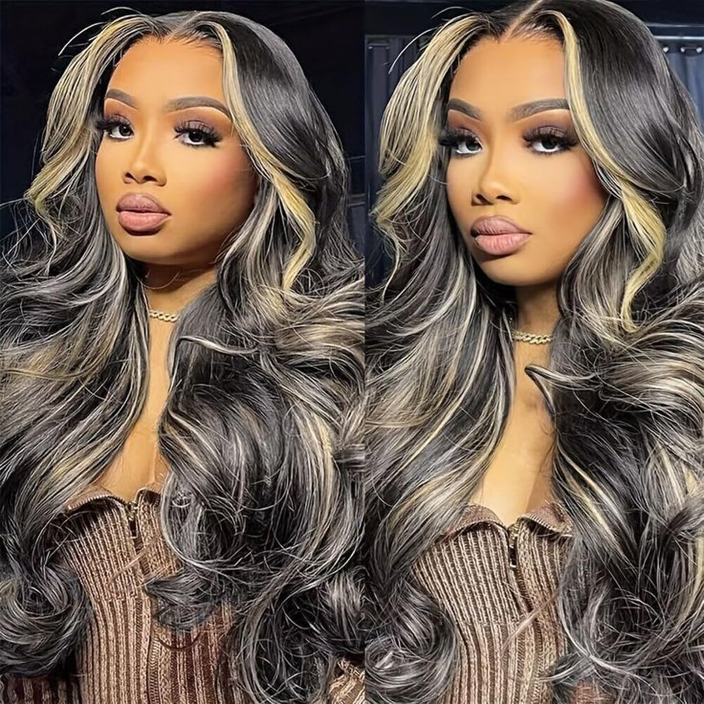 MUZOJET 30 Inch 1B/27 Highlight Ombre Balayage 13x6 Lace Front Wigs Human Hair Black and Blonde HD Transparent Lace Front Wig Human Hair Pre Plucked Beauty and Personal Care MUZOJET Default Title