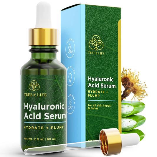 Tree of Life Hyaluronic Acid Serum For Face - Deep Hydration for Dry, Dehydrated, & Sensitive Skin - Dermatologist Tested - Moisturizing Treatment Beauty & Personal Care Tree of Life