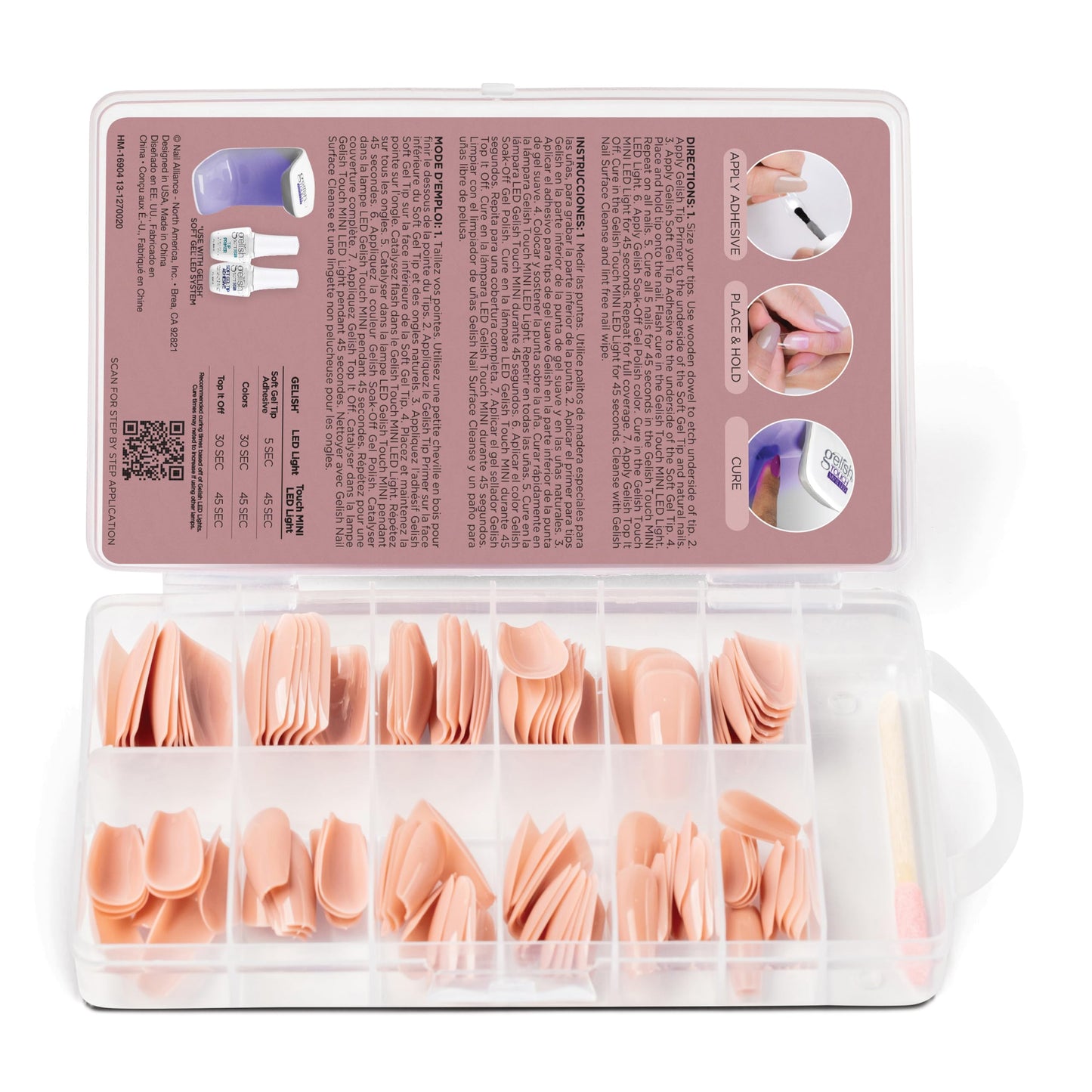 Gelish Nude Soft Gel™ Tips Press on Nails Extension - Pink Nude Medium Coffin, 120 Count Beauty & Personal Care Gelish