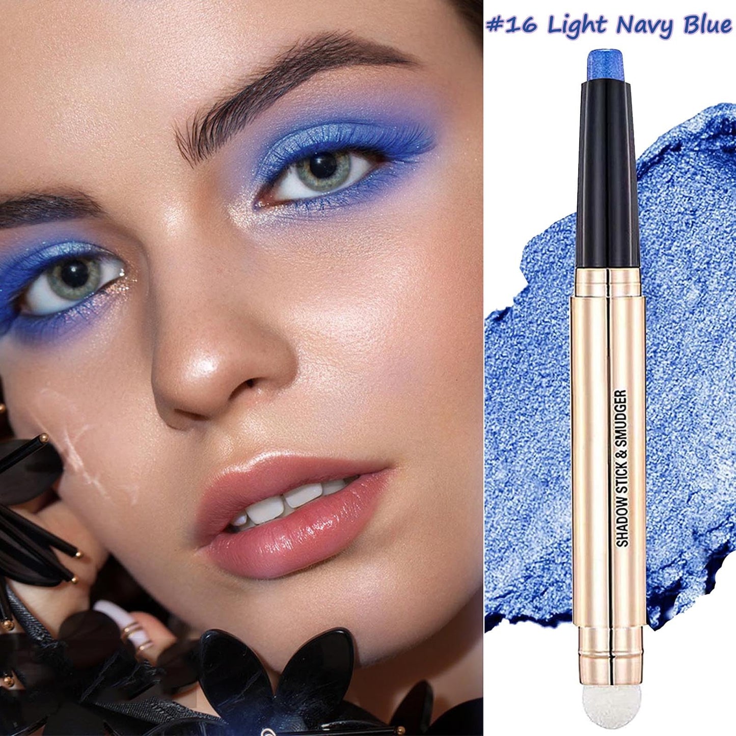 Daeuwiutr Light Blue Eyeshadow Stick For Blue Eyes Cream Shimmer Smooth Palette Dark Light Bright Navy Single Thriving Eye Shadow Pencil Waterproof