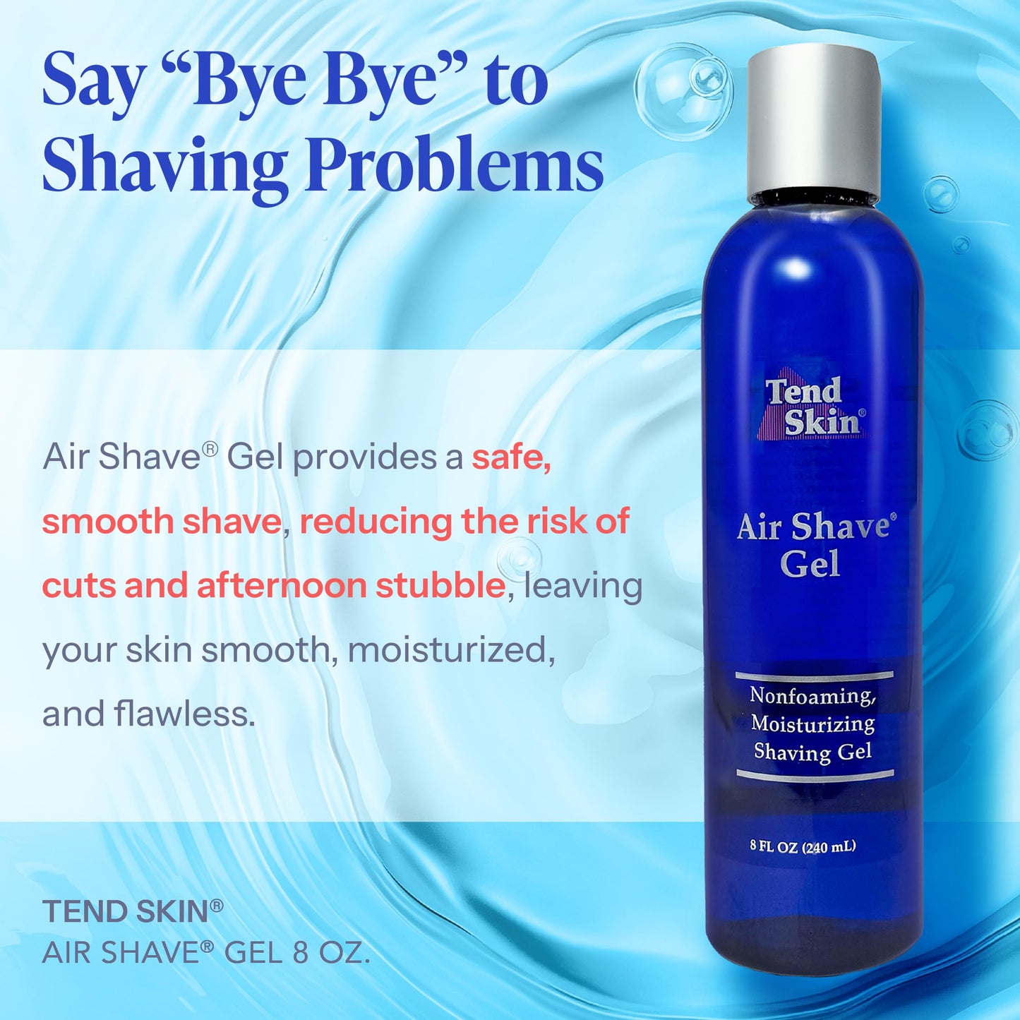 Tend Skin Air Shave Gel Advanced Soothing & Moisturizing Formula, Provides Natural Protection, Silky Smooth Skin & Seamless Hair Removal, 8 Oz
