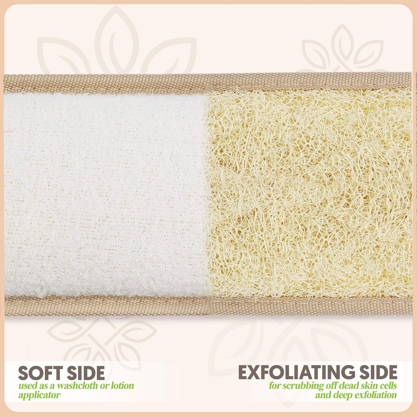 Almooni Natural Egyptian Loofah Back Scrubbers for Use in Shower, Exfoliating Natural Loofah Back Scrubber for Shower for Men and Women to Clean Your