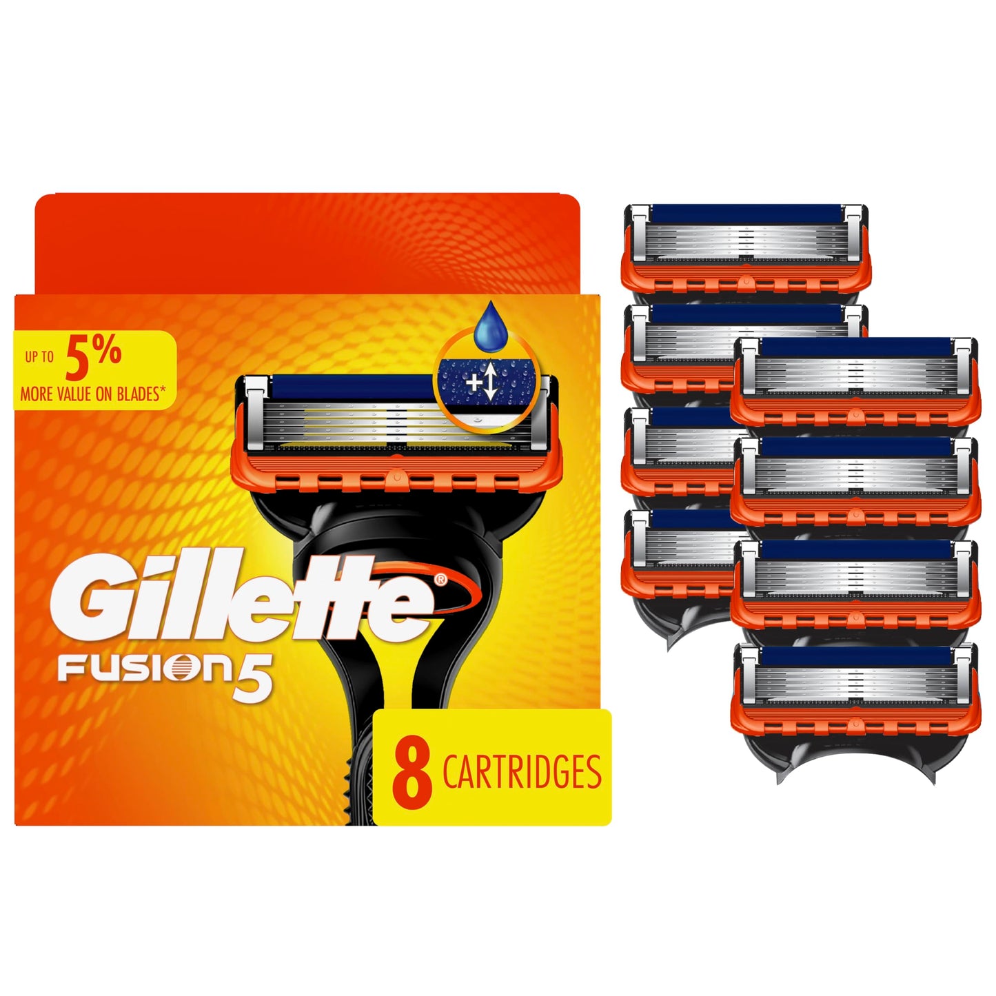 Gillette Fusion5 Mens Razor Blade Refills, 8 Count, Lubrastrip for a More Comfortable Shave Beauty and Personal Care Gillette