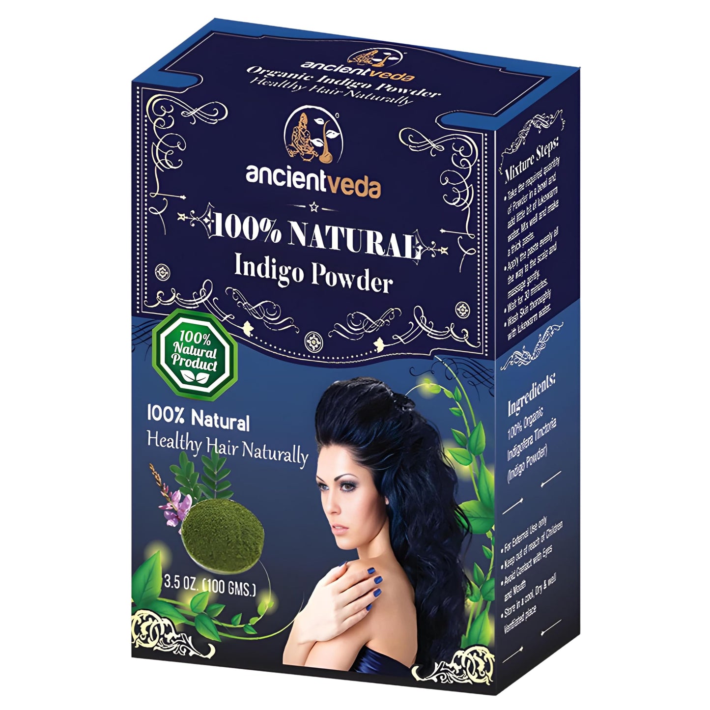 ANCIENT VEDA Natural Hair Powders | Non-GMO & Gluten Free | 100% Antioxidants Organic Hair Growth Treatment | Reduce the Appearance Hair Cleansing |