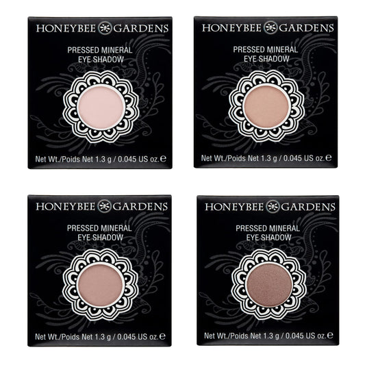 Honeybee Gardens 'Skinny Dip' Refill Pans, Pink, Beige, Nude Tones, Vegan, 4 Pack of 26mm Pans. COMPACT NOT INCLUDED
