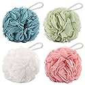 BTYMS 4 Pcs Loofah Sponge 60g/pc Mesh Pouf Bathing Sponges Bath Scrunchies Shower Puff