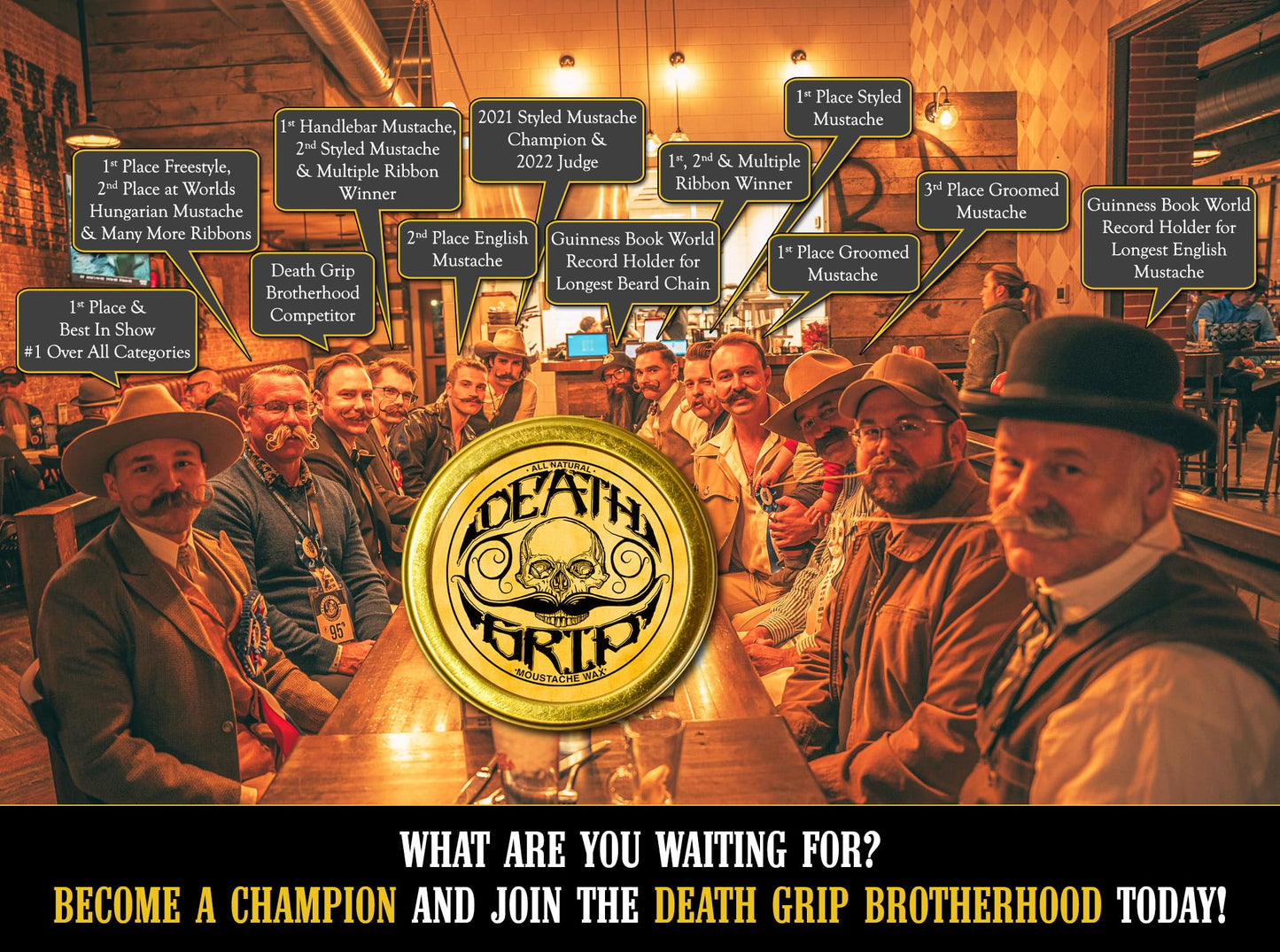 THE VINTAGE GROOMING CO. Mustache Wax Death Grip Extra Strong Hold Moustache Wax