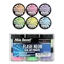 6 Mia Secret Flash Neon Acrylic Nail Art Powder Glows Under the Black Light 6 Neon Colors Beauty & Personal Care Mia Secret