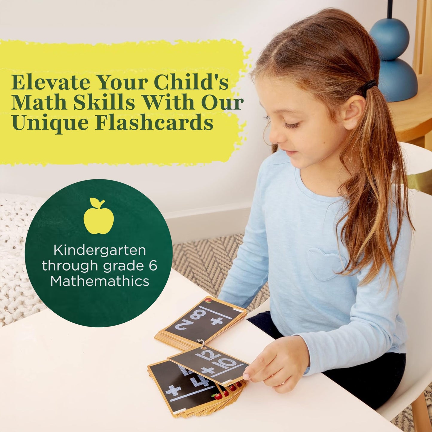 Star Right Math Flash Cards Set of 4 – Addition, Subtraction, Multiplication & Division with Rings, 208 Cards for Kids Ages 6+