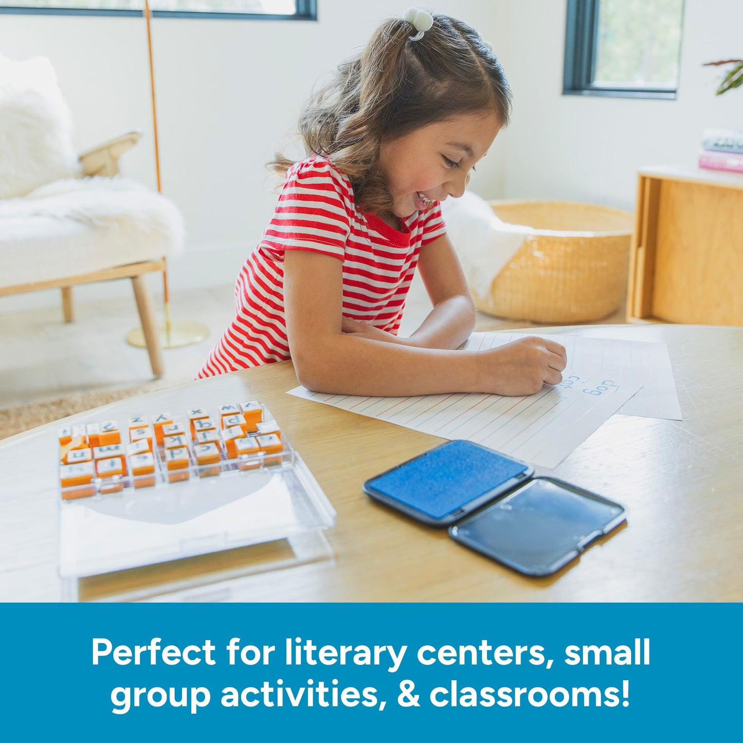 Educational Insights Lowercase Alphabet Rubber Stamps - Letter Stamps for Kids, Set of Teacher Stampers for Classroom, Must-Haves for Teachers, Fine…