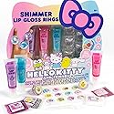 Horizon Group USA Sanrio Hello Kitty and Friends Shimmer Lip Gloss Making Kit, Makes 5 Hello Kitty Glitter Lip Gloss Rings, DIY Hello Kitty Lip Gloss