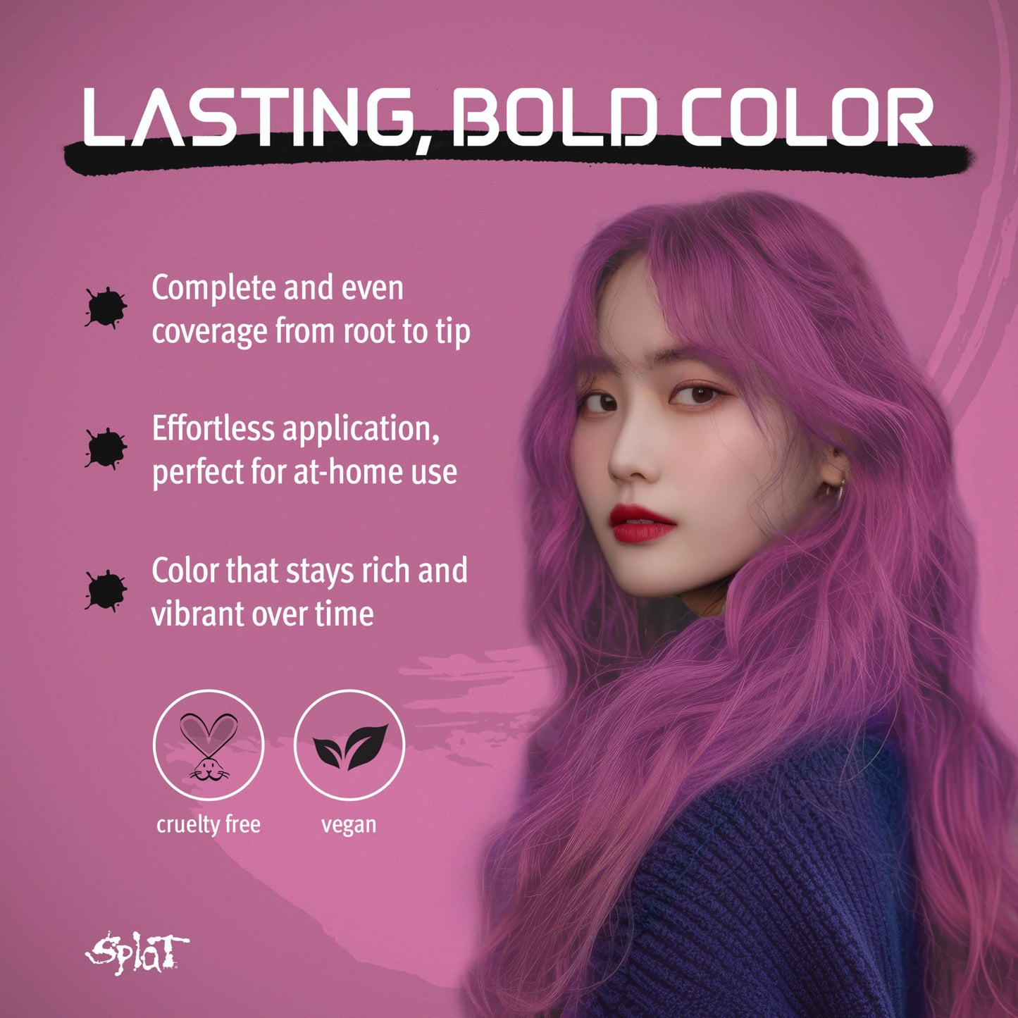 Splat Midnight Rosetta Semi Permanent Hair Dye Kit for Blondes, 1 Application, Includes Deep Reconstructor Conditioner, Lasts 30 Washes, No Bleach