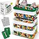 Outsmart Gadgets Stackable Toy Storage Organizer Bin for Lego, Building Bricks, Dolls, and Crafts Organization, Build on the Lid, 3 Layer Adjustable…