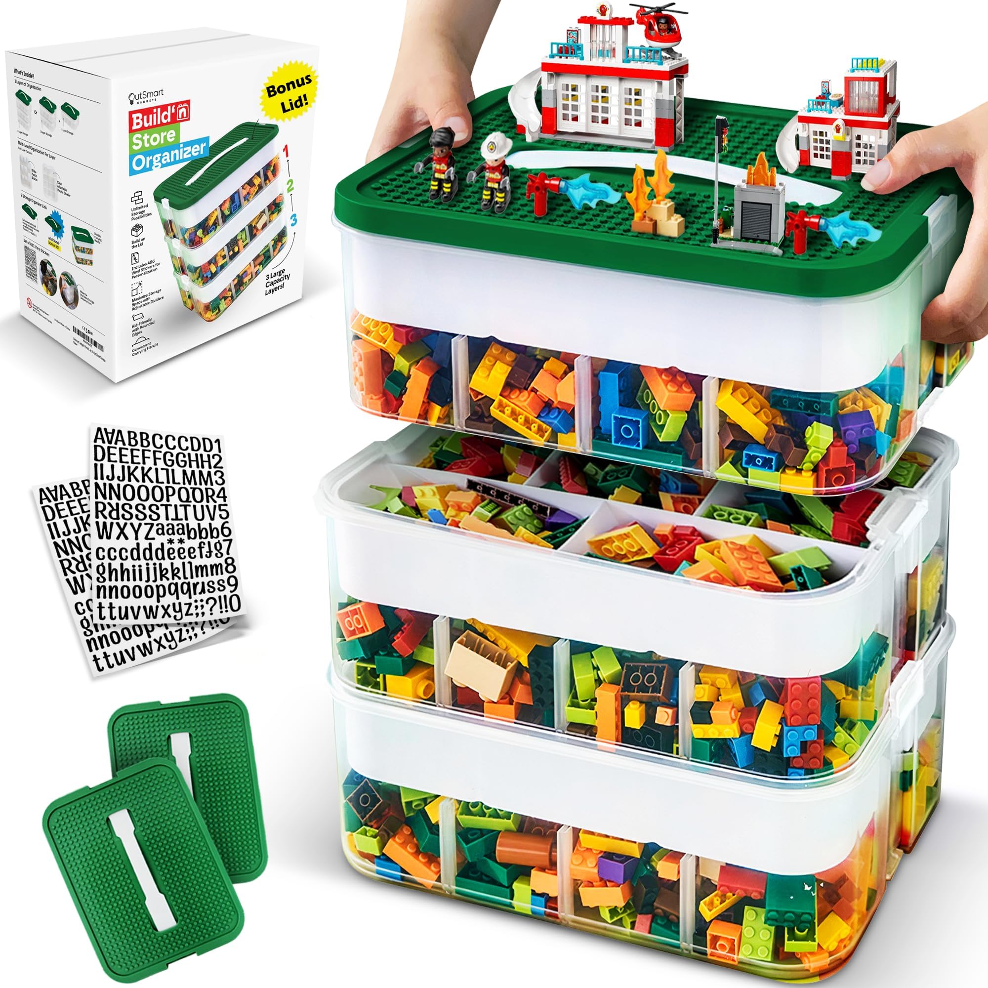 Outsmart Gadgets Stackable Toy Storage Organizer Bin for Lego…– MarvelsAura