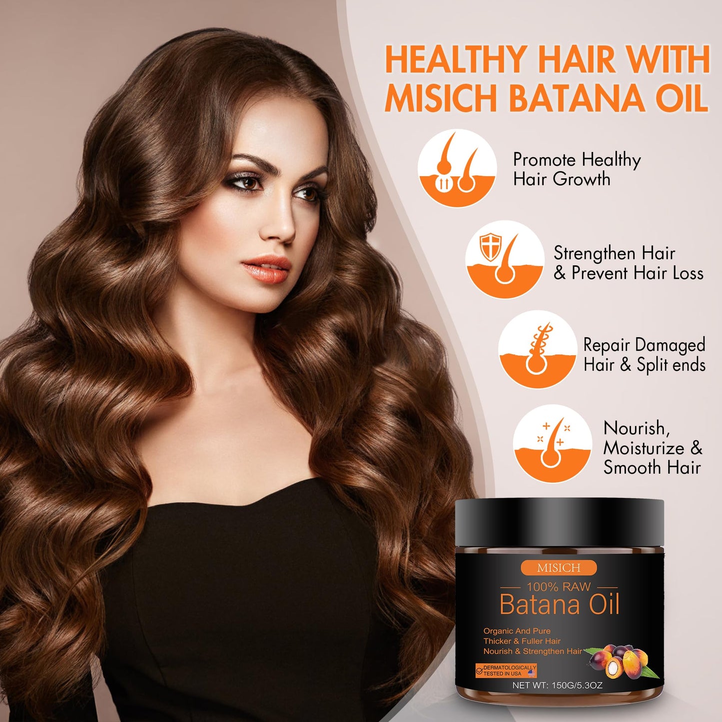MISICH Raw Batana Oil for Hair Growth, 100% Natural Pure Botana Oil Paste from Honduras, Unrefined Organic Batana Hair Mask for Prevent Hair-Loss Beauty and Personal Care MISICH