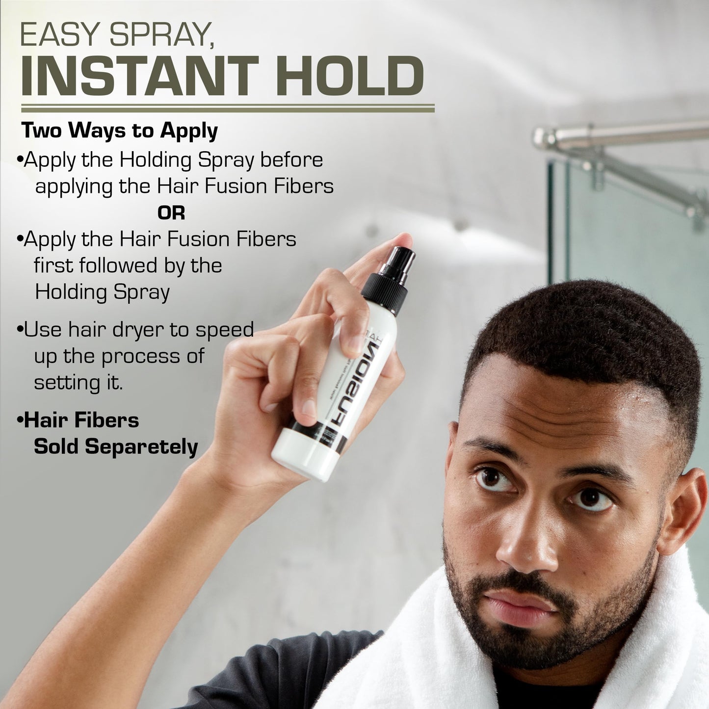 Water Resistant Hair Fiber Spray 4oz - UV Protection, Quick Dry, All Day Lasting Hold for All Scalps All Scalps