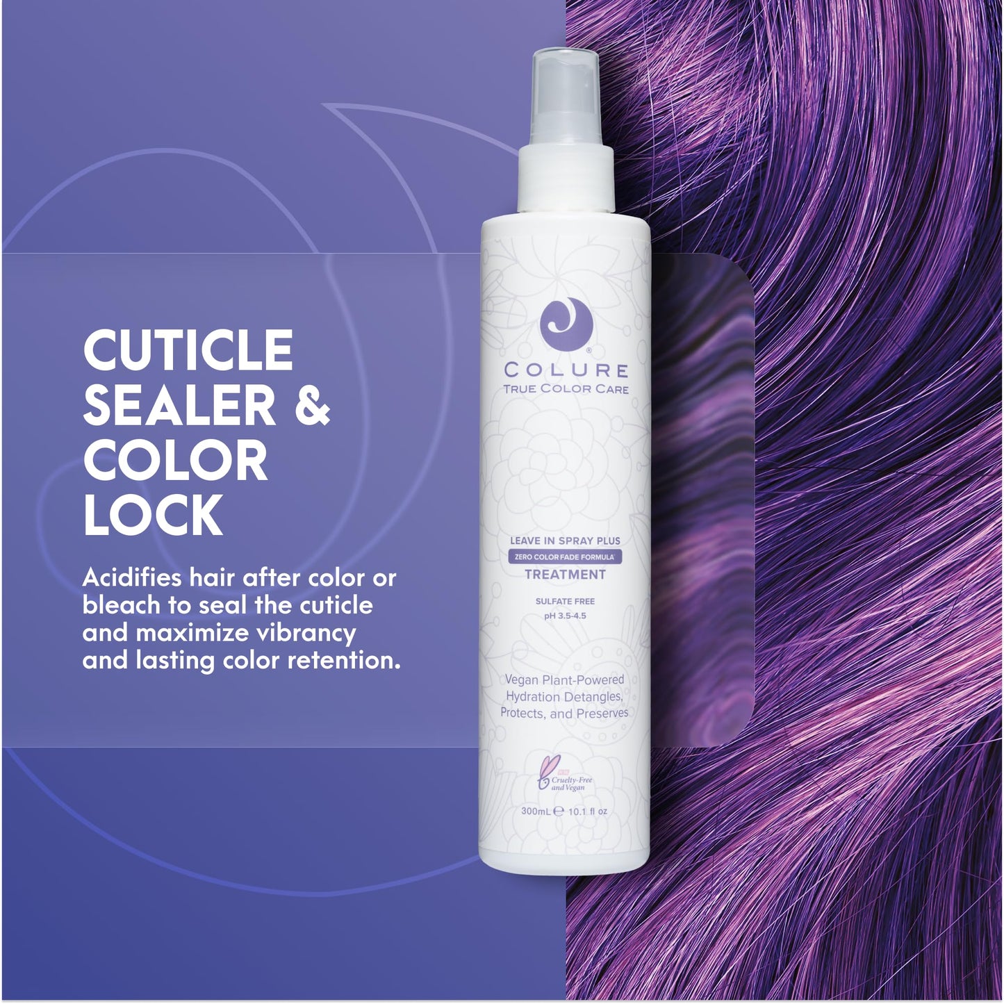 COLURE Leave-In Spray Plus, 10 Fl Oz - pH Balancing Sealer & Detangler, Acidifying Primer for Color Protection & Frizz
