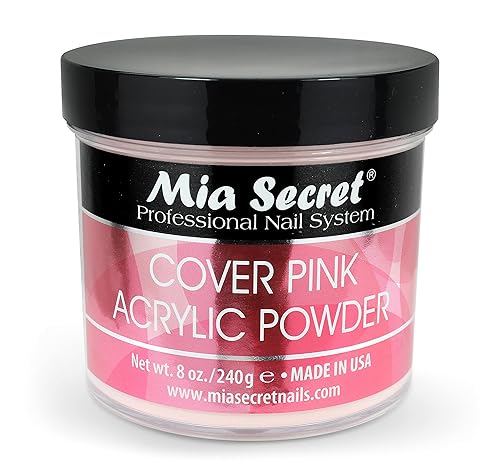 Mia Secret Cover Pink Acrylic Powder (8 oz), Professional Nail System, Ideal for Long Lasting Nails
