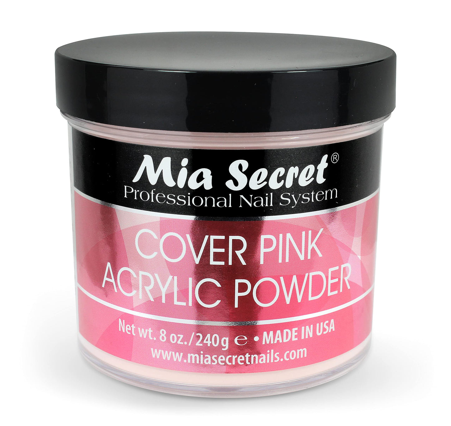 Mia Secret Cover Pink Acrylic Powder (8 oz), Professional Nail System, Ideal for Long Lasting Nails