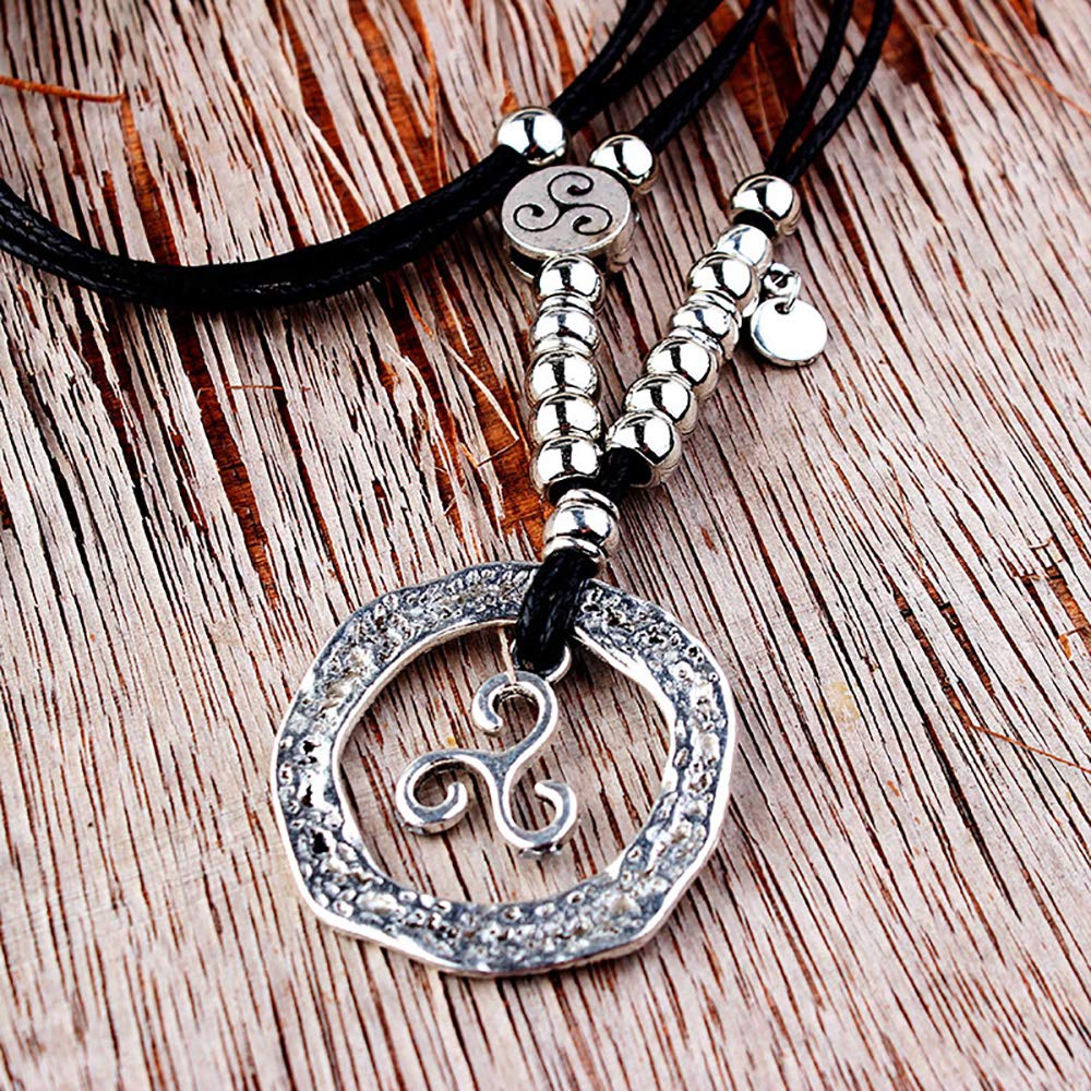 DoubleNine Boho Ethnic Choker Necklace Retro Infinite Coin Adjustable Choker Charm Simple Layering Cord Everyday Accessories for Women Girls (black)