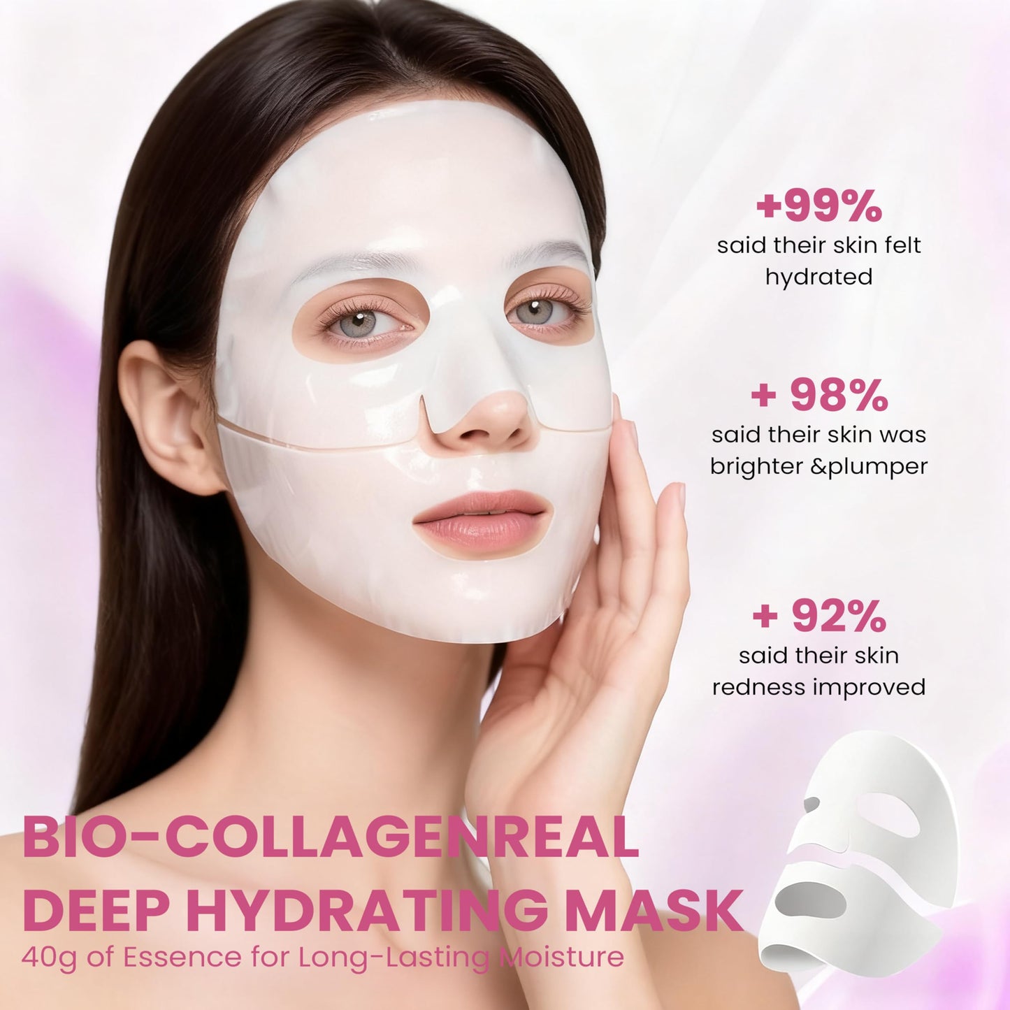 MIXAROLA Collagen Glow Up Mask 2.0, Bio Collagen Face Mask for Firming Skin Beauty and Personal Care MIXAROLA