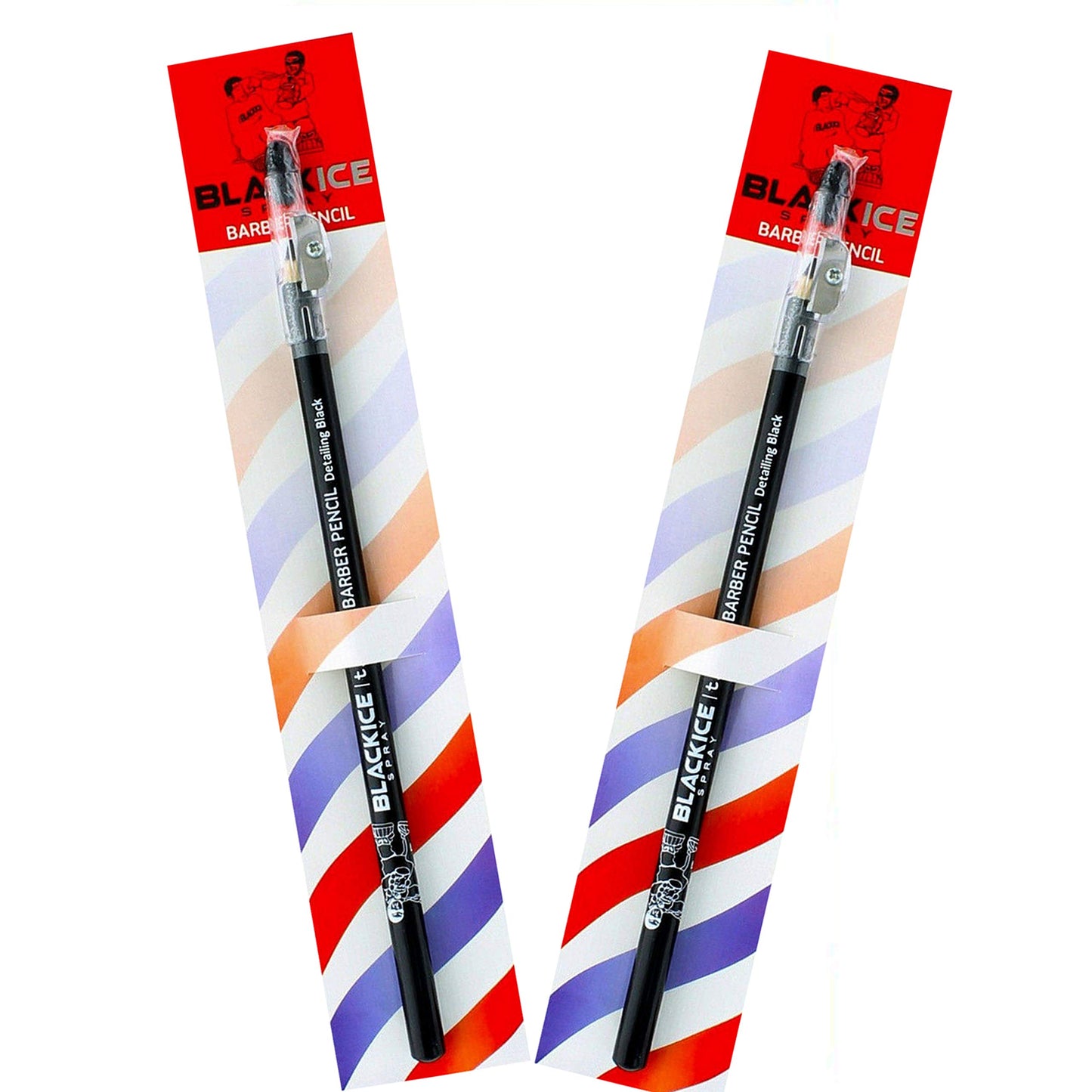 (2) Black Ice Spray Barber Pencils (Black)