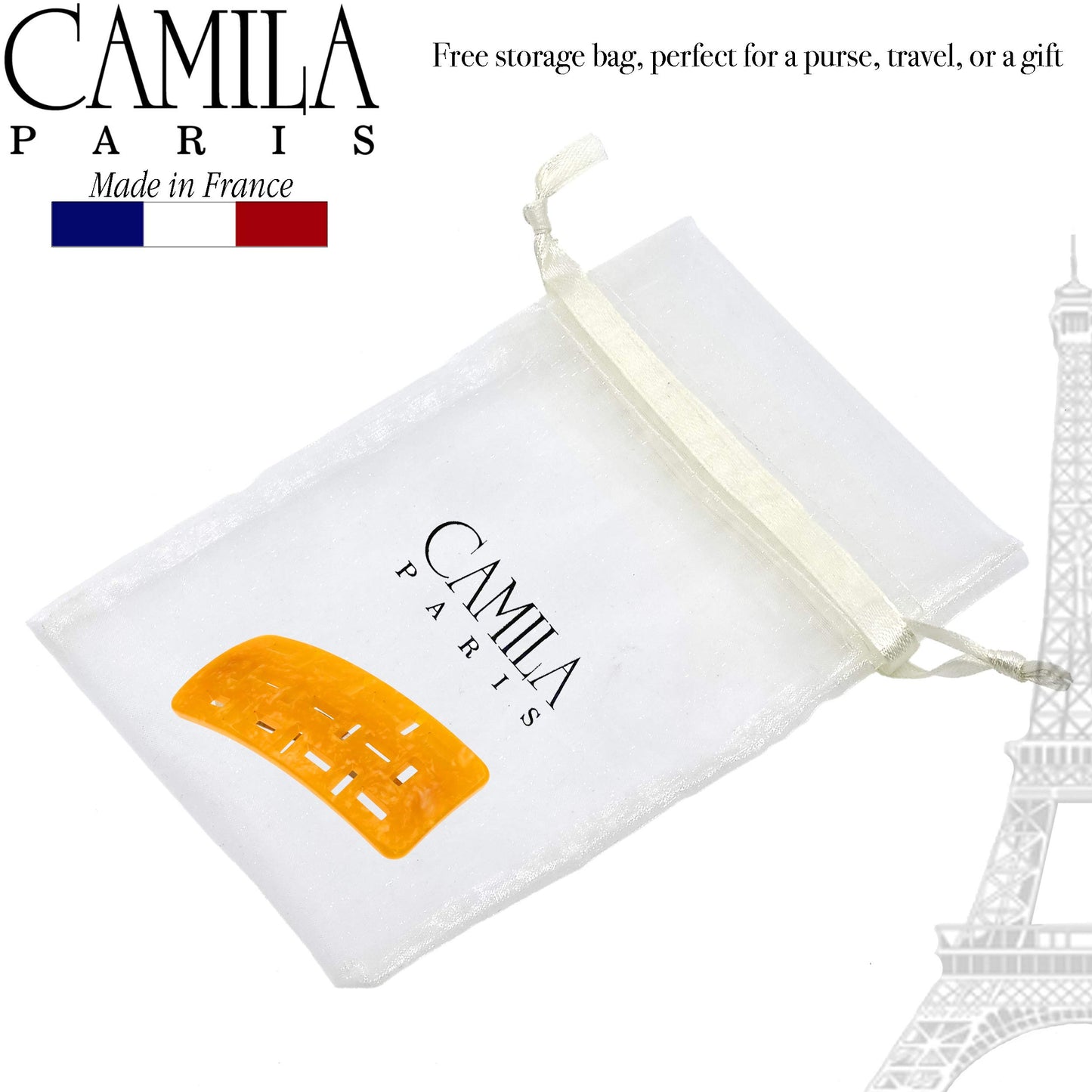 Camila Paris DG47 French Hair Barrette Clip for Girls Handmade, Strong Hold Grip Hair Clips for Women, No Slip and Durable Styling Girls Hair