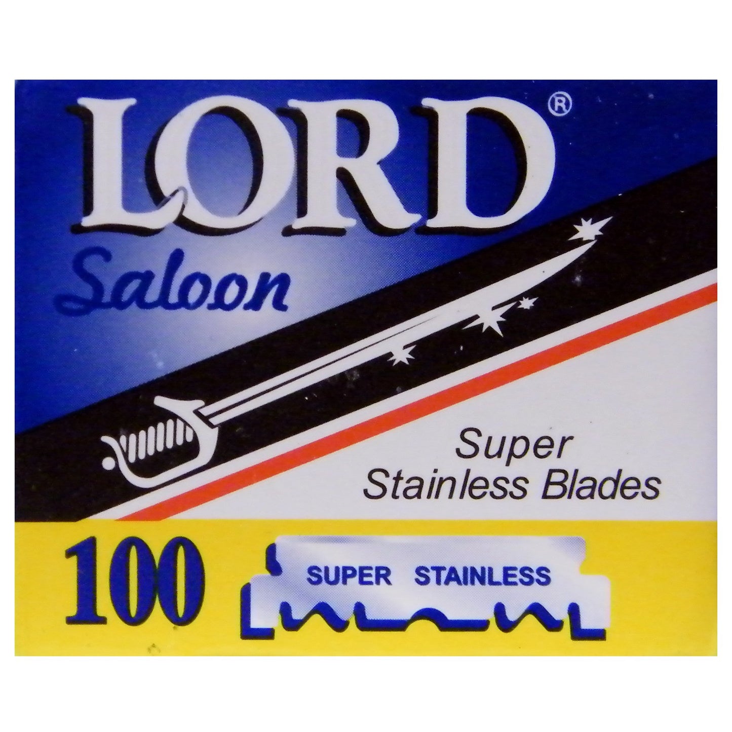 100 Lord Razor Blades Super Stainless Single Edge for Barbers Beauty and Personal Care LORD