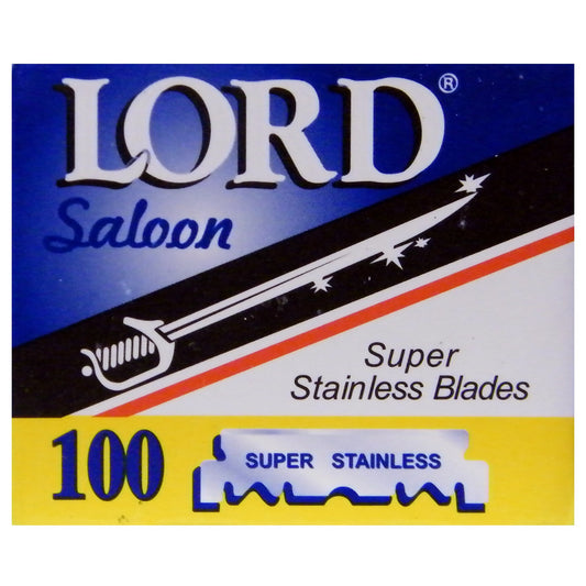 100 Lord Razor Blades Super Stainless Single Edge for Barbers Beauty and Personal Care LORD
