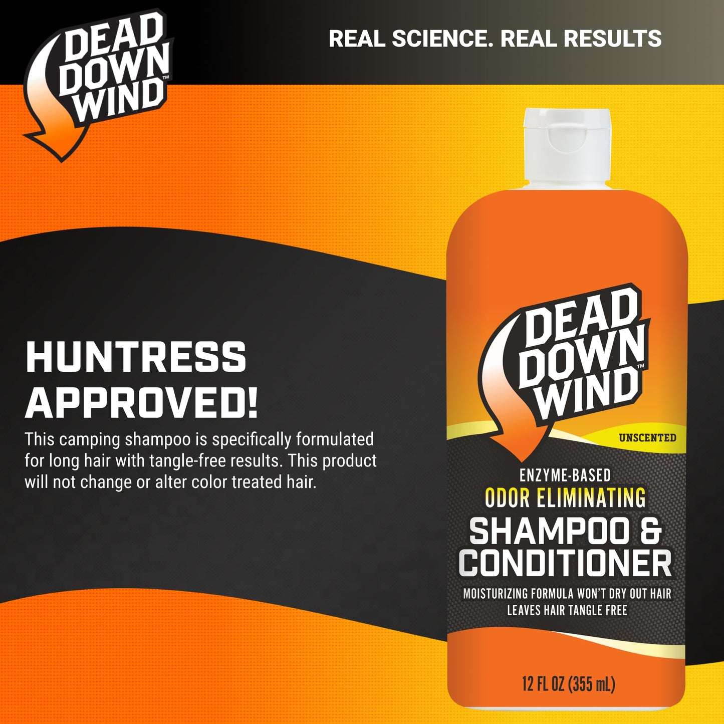 Dead Down Wind Shampoo & Conditioner | 12 oz Bottle | Odor Eliminator, Hunting Accessories | Gentle Shampoo & Conditioner for Hunting | Safe