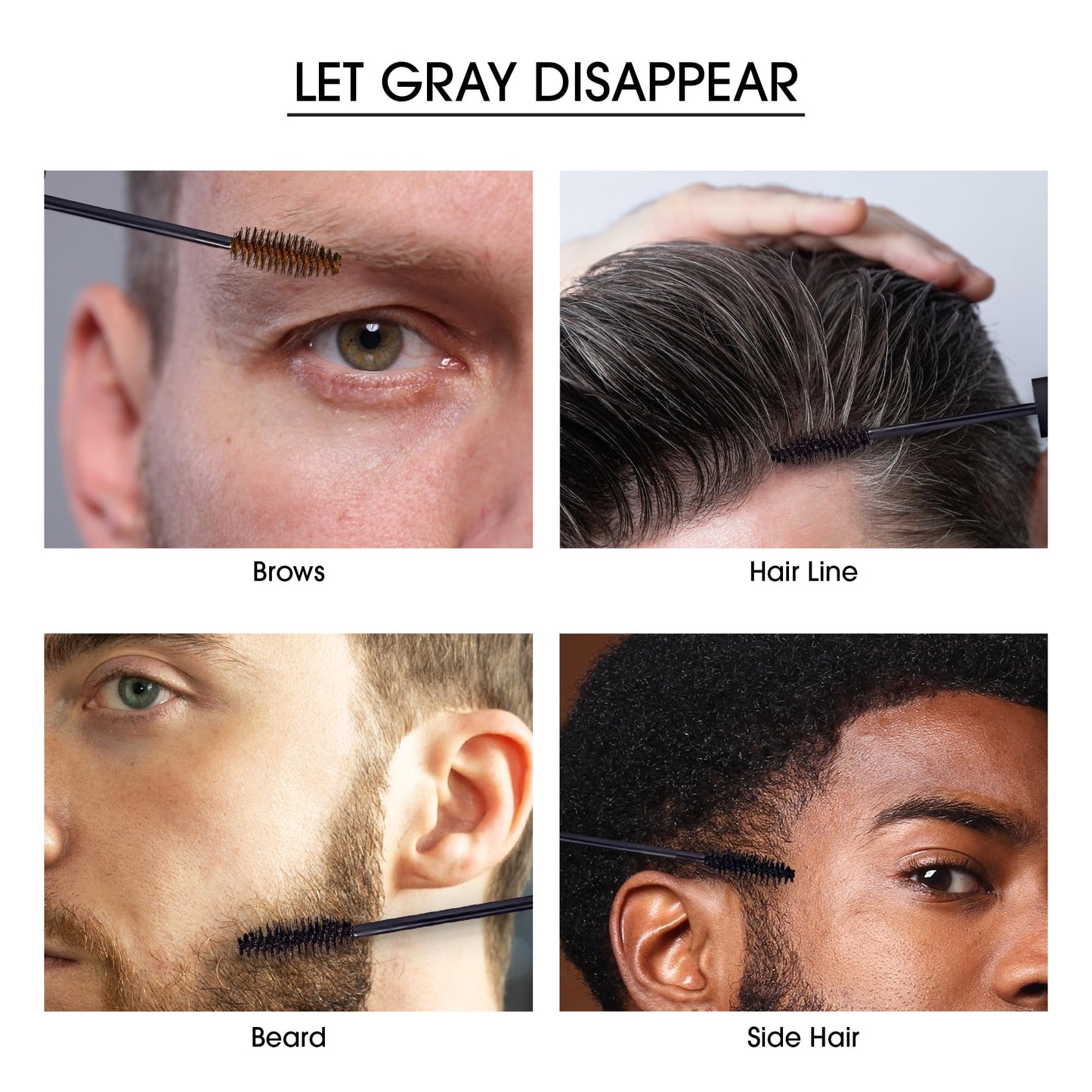 Red by Kiss Groomane Men Gray Coverage Touch-Up, Temporary Brush-On Hair Color for Beards, Sideburns Root & Brows, Water-Resistant & Sweatproof, Easy