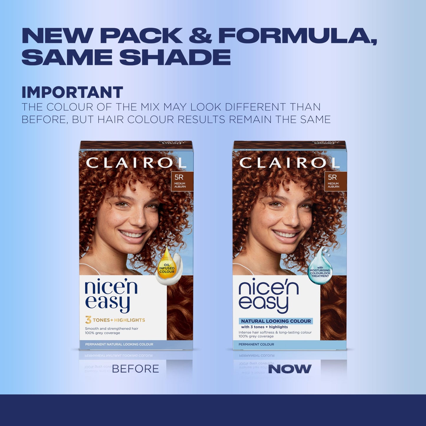 Clairol Nice'n Easy Permanent Hair Dye, 5R Medium Auburn | 100% Gray Coverage | Long?Lasting, Natural?Looking Color & Shine | Pack of 1