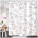 Girl Boss Motivational Shower Curtain - White with Rose Gold Quotes & Affirmations, Inspirational Bathroom Decor for Women, Empowerment Gift, 71" W x…