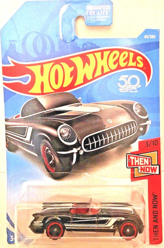 Hot Wheels 2018 50th Anniversary Then and Now '55 Corvette 45/365, Black