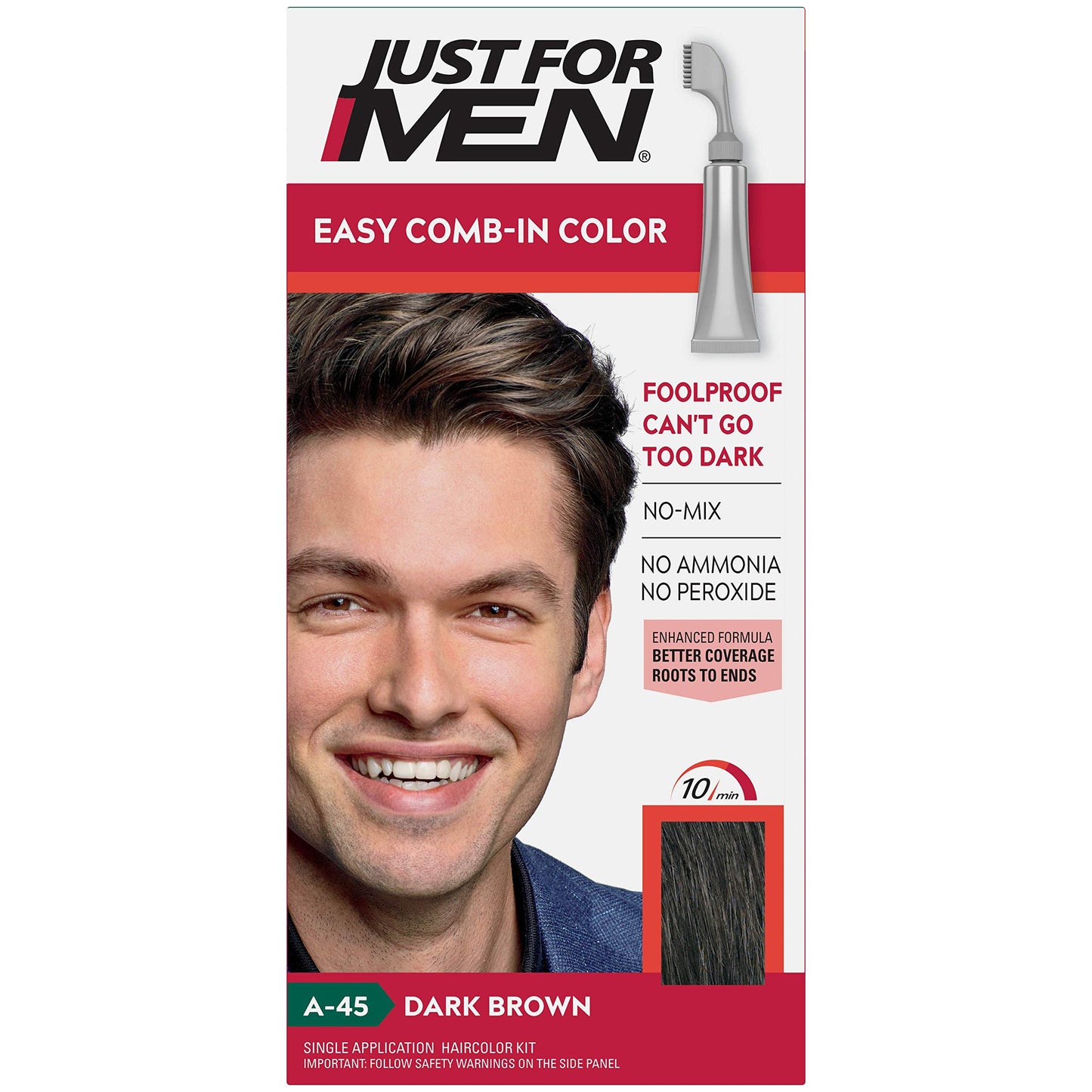 Just For Men Easy Comb-In Color #A-45 Dark Brown (Pack of 2)