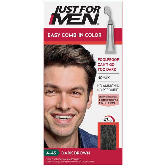 Just For Men Easy Comb-In Color #A-45 Dark Brown (Pack of 2)