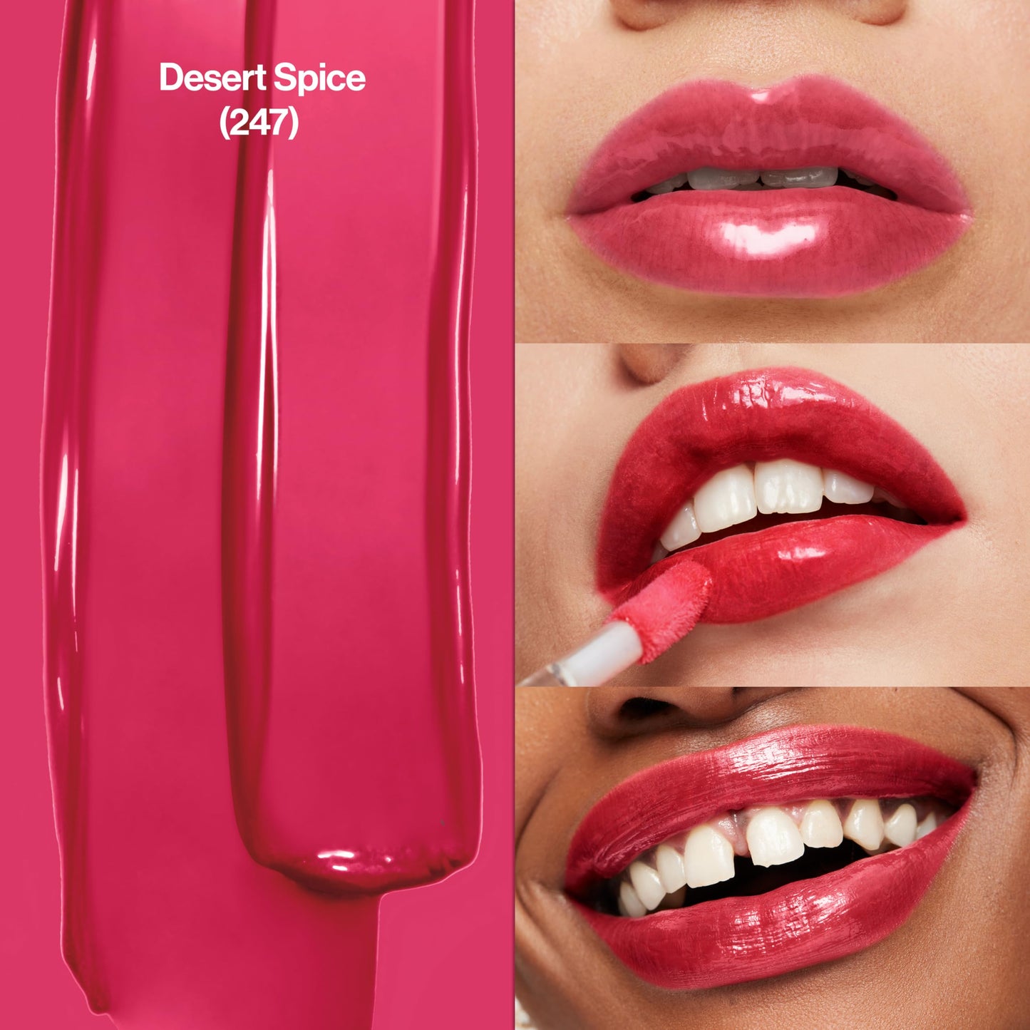 Revlon Super Lustrous Lip Gloss, Non-Sticky, Hydrating, High Shine Finish, 247 Desert Spice, 0.13 oz